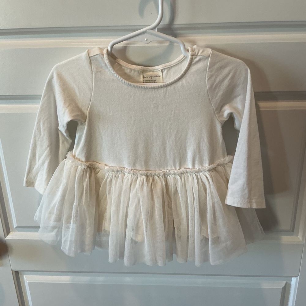 First Impressions Long Sleeve Dress with Tulle